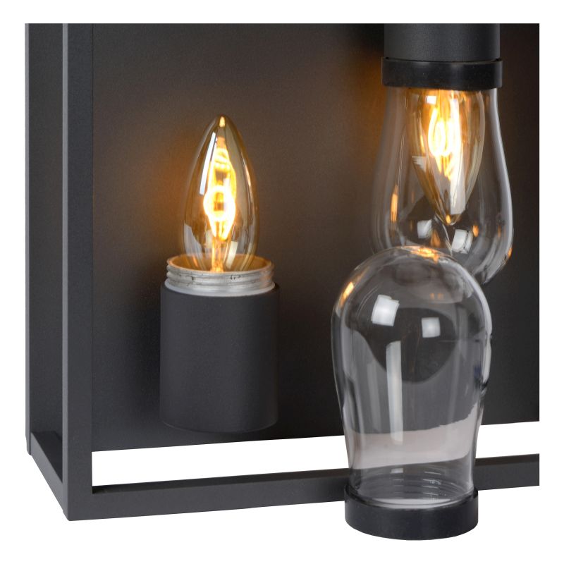 Lucide CARLYN - Zapustené stropné svietidlo Kúpeľňa - 2xE14 - IP54 - Čierna